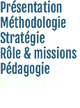 Présentation
Méthodologie
Stratégie
Rôle & missions
Pédagogie
Déontologie
